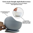 Kit 8pçs Talheres de Silicone p/ Bebê c/ Ventosa, Colher, Garfo, Canudo e Babador Infantil