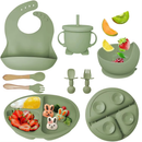 Kit Alimentação Silicone Bebê 8 Peças – Sem Bagunça e Mais Autonomia