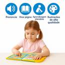 Livro Interativo com Som Infantil Bilíngue Português Inglês Multi Temas Toque Educativo Aprendizagem