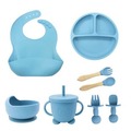 Kit Alimentação Silicone Bebê 8 Peças – Sem Bagunça e Mais Autonomia